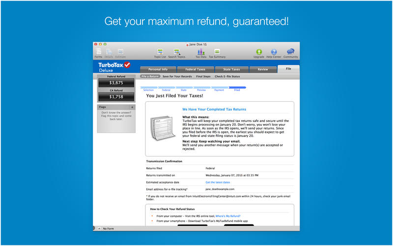 turbotax deluxe 2016 download mac